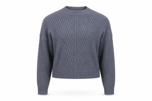 Hollister Women’s Grey S Cable-Knit Crew Neck Long Sleeve Jumper