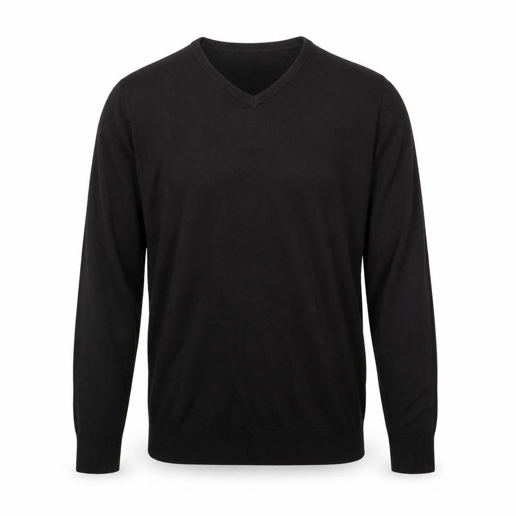 guise Men’s Black L V-Neck Acrylic Knit Pullover Jumper