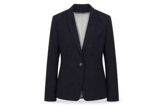 Marks and Spencer Women’s Blue Pinstripe Blazer UK 8 Business Tailored