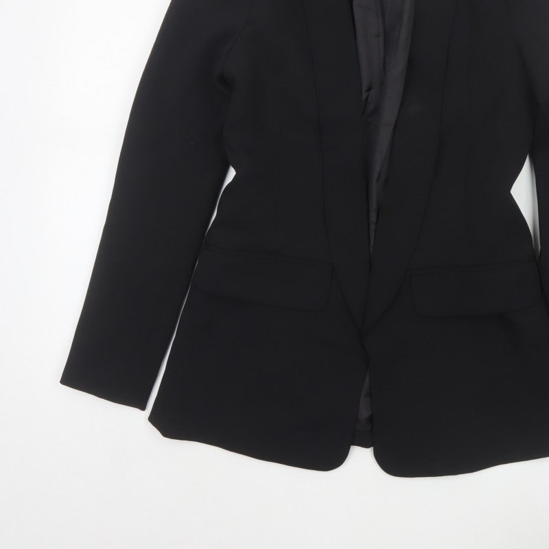 Selfie22 Women’s Black S Tailored Stretch Shawl Lapel Blazer Jacket