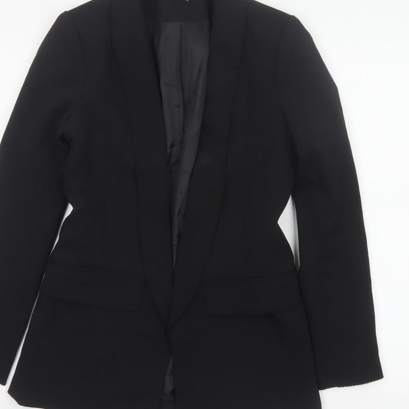 Selfie22 Women’s Black S Tailored Stretch Shawl Lapel Blazer Jacket