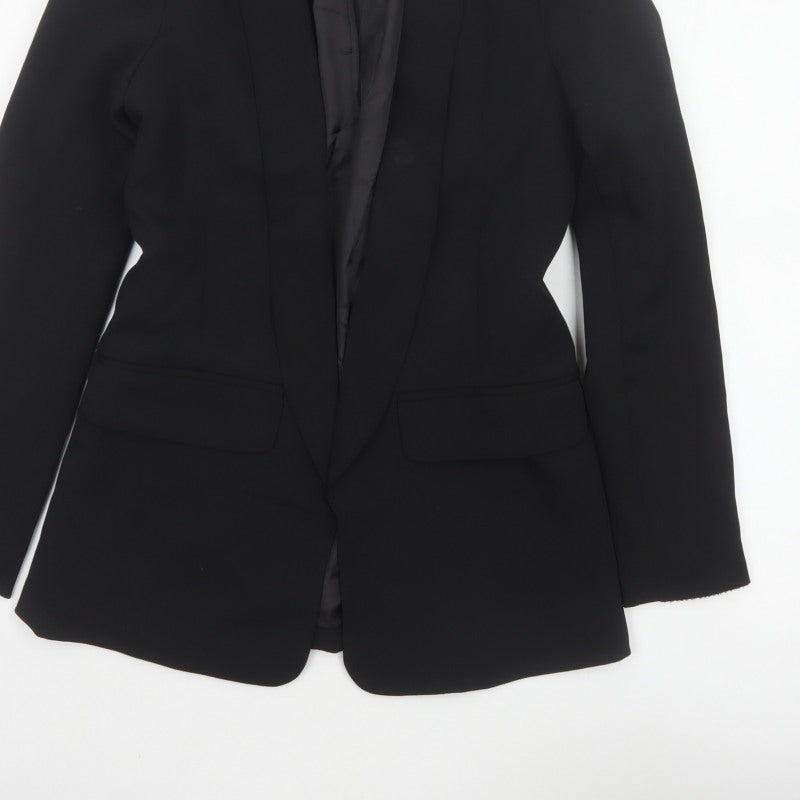 Selfie22 Women’s Black S Tailored Stretch Shawl Lapel Blazer Jacket