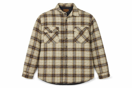 Free Soul Men’s Brown Check Cotton Lined Shirt Jacket L Basic