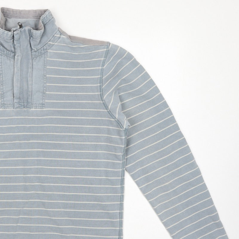 H Stuff & Co. Men’s Blue M Striped 1/4 Zip High Neck Sweatshirt