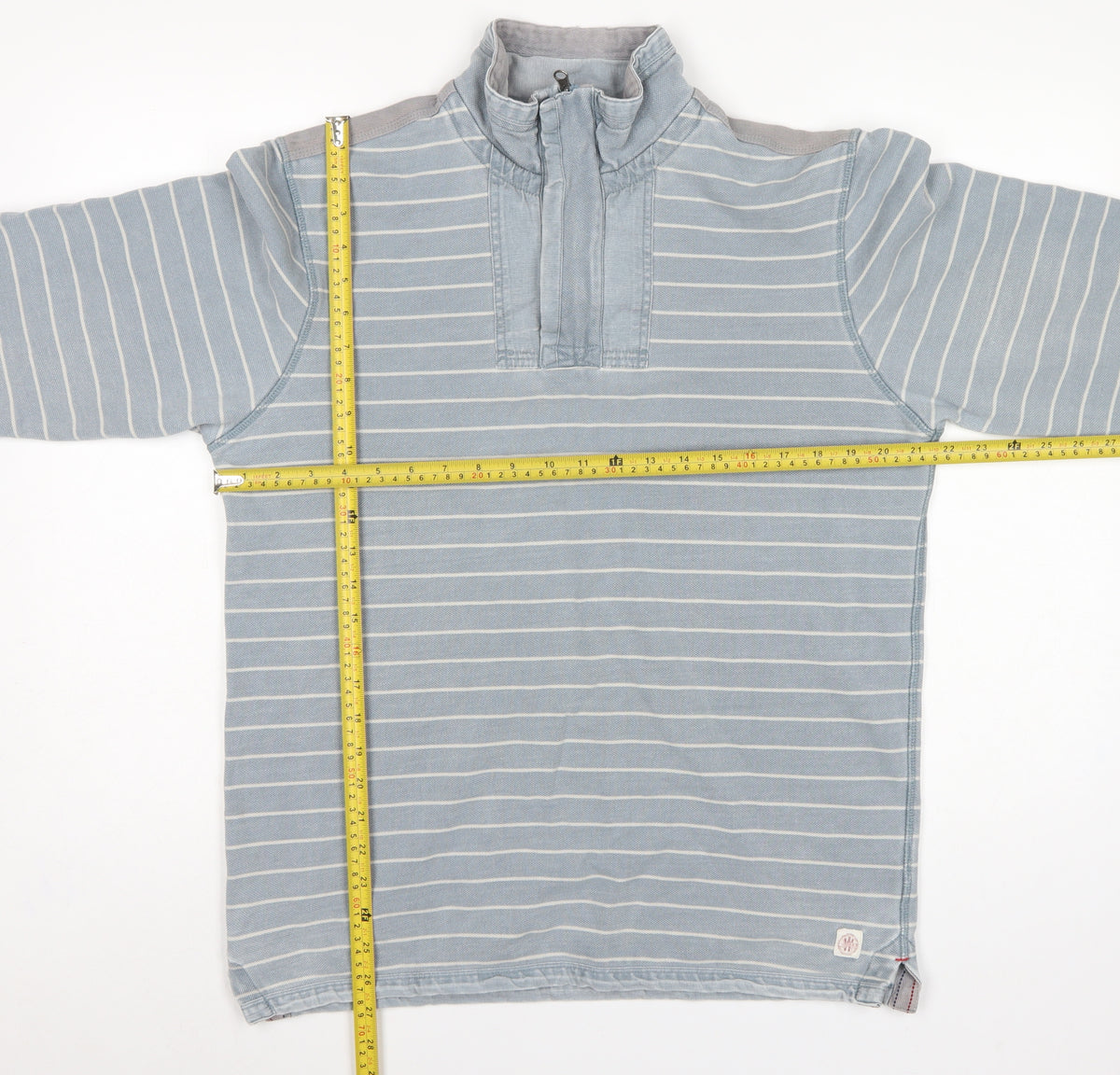 H Stuff & Co. Men’s Blue M Striped 1/4 Zip High Neck Sweatshirt
