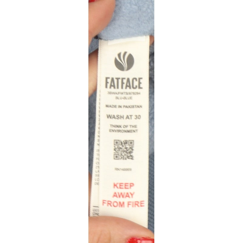 Fat Face Women’s Blue S Pullover Hoodie Floral Logo Pockets
