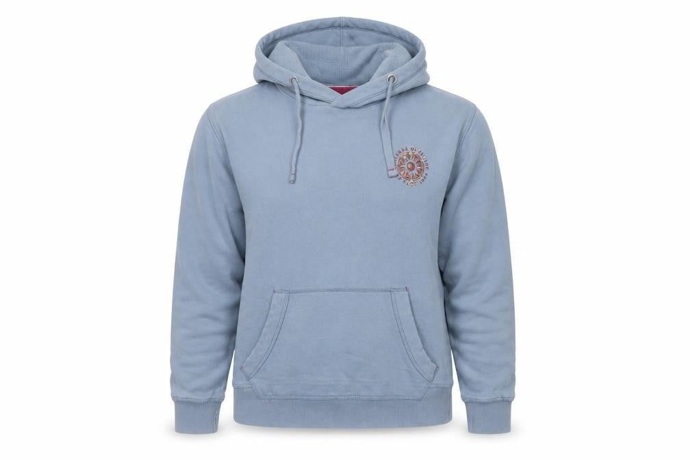 Fat Face Women’s Blue S Pullover Hoodie Floral Logo Pockets