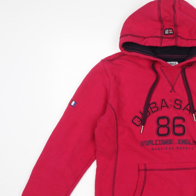 Quba Sails Women’s Red UK 12 Pullover Hoodie Nautical Logo