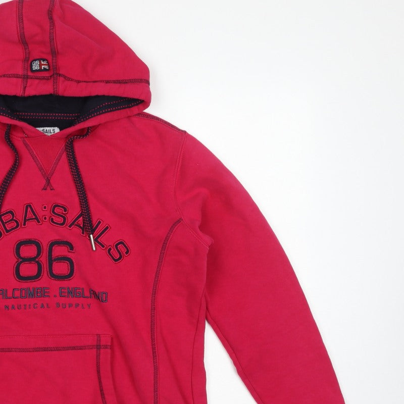 Quba Sails Women’s Red UK 12 Pullover Hoodie Nautical Logo