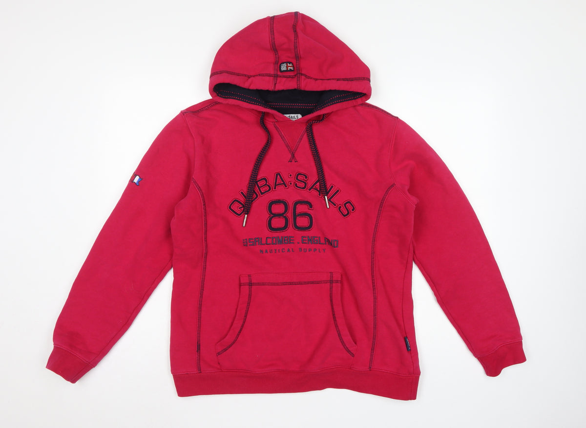 Quba Sails Women’s Red UK 12 Pullover Hoodie Nautical Logo