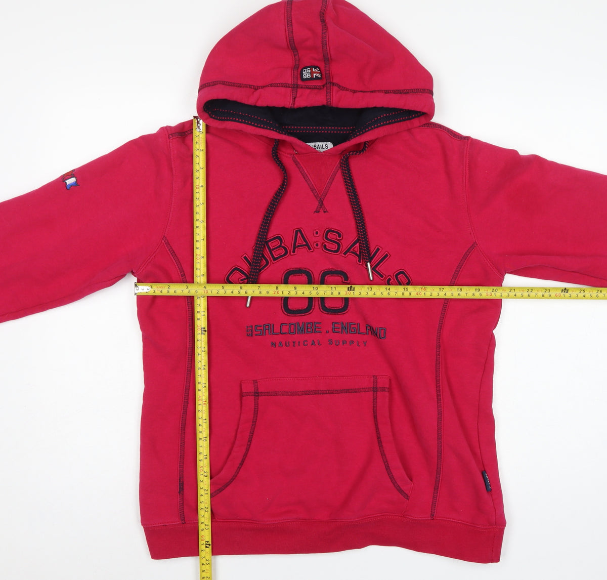 Quba Sails Women’s Red UK 12 Pullover Hoodie Nautical Logo