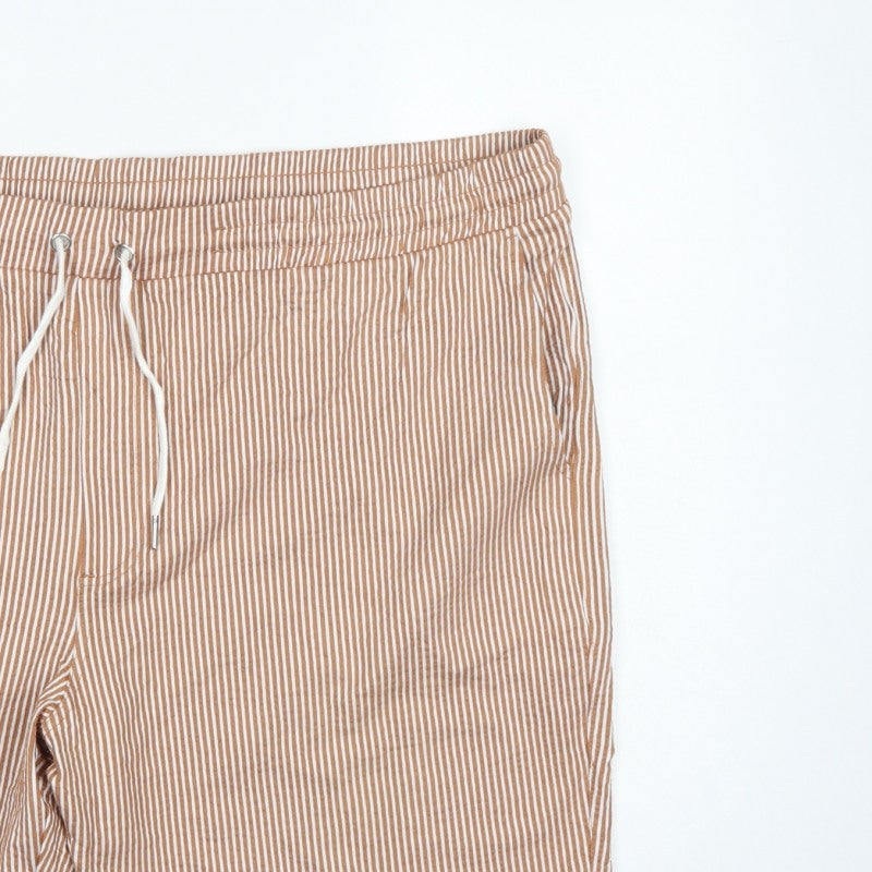 Marks and Spencer Men’s Brown 3XL Striped Drawstring Casual Shorts