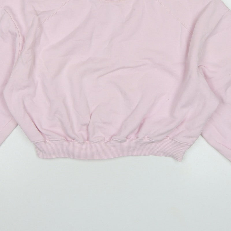 Zara Women Pink S Pullover Sweatshirt Crew Neck Raglan Sleeve
