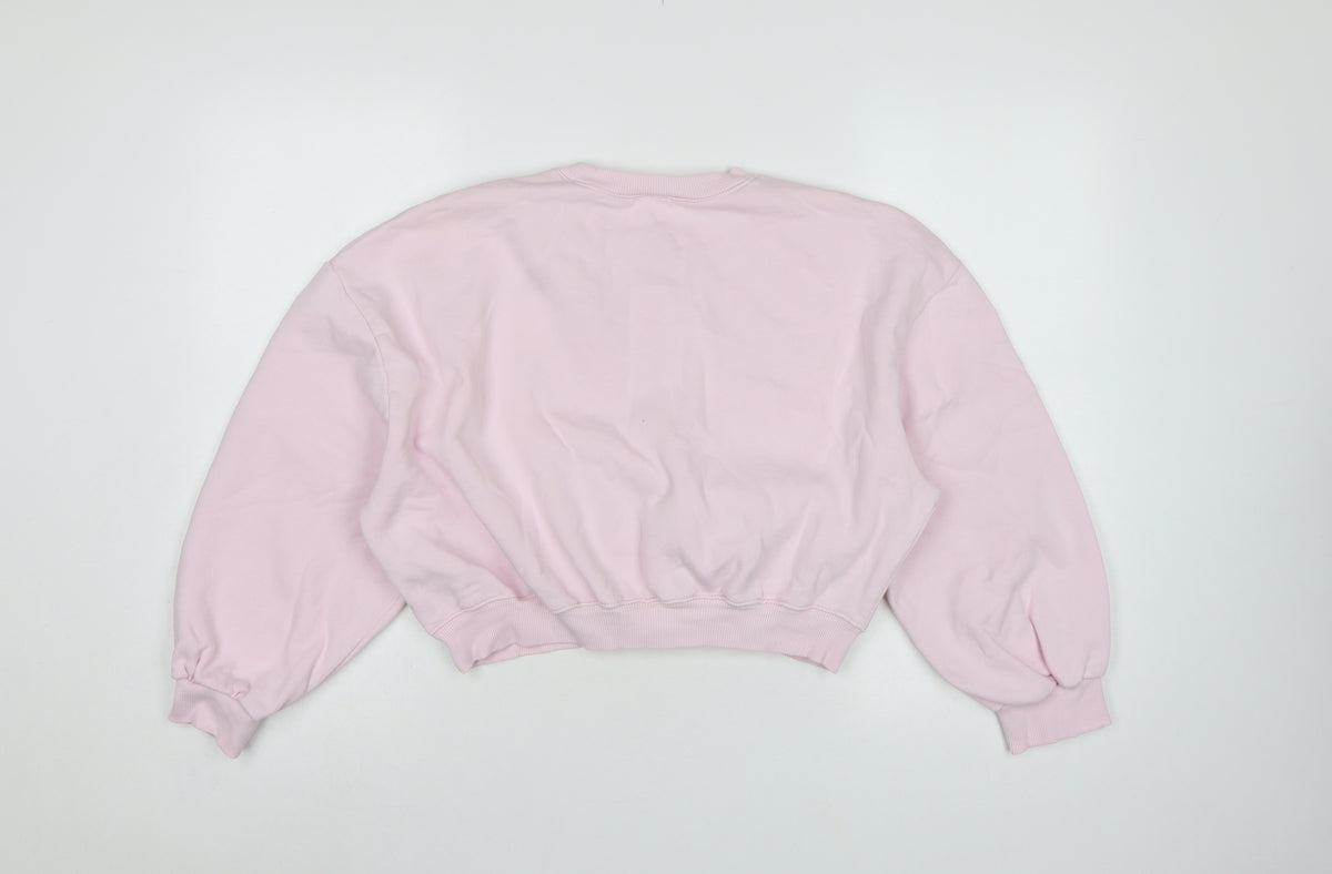 Zara Women Pink S Pullover Sweatshirt Crew Neck Raglan Sleeve