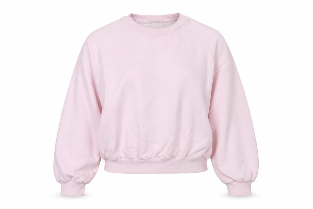 Zara Women Pink S Pullover Sweatshirt Crew Neck Raglan Sleeve