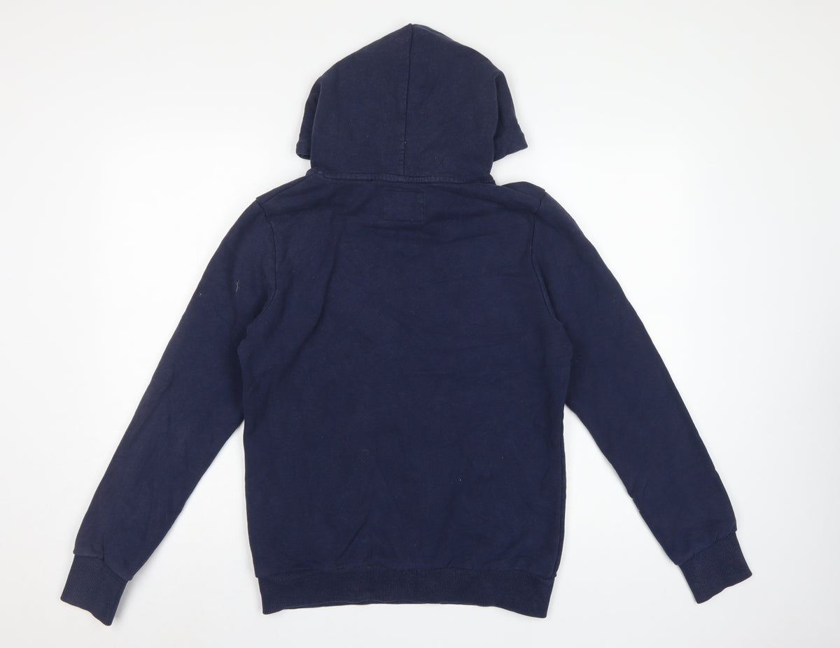 Superdry Women’s Navy UK 14 Pullover Hoodie Logo Pocket Drawstring
