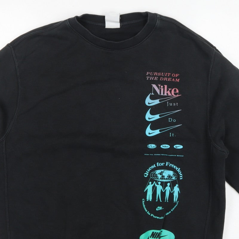 Nike Men’s Black M Graphic Print Fleece Pullover Sweatshirt