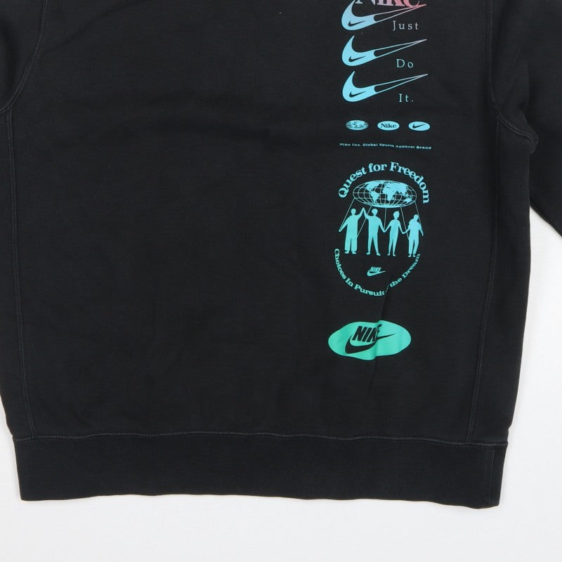 Nike Men’s Black M Graphic Print Fleece Pullover Sweatshirt