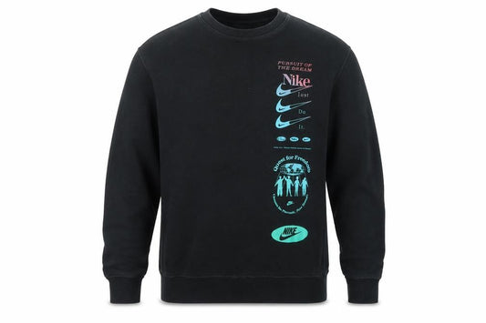 Nike Men’s Black M Graphic Print Fleece Pullover Sweatshirt