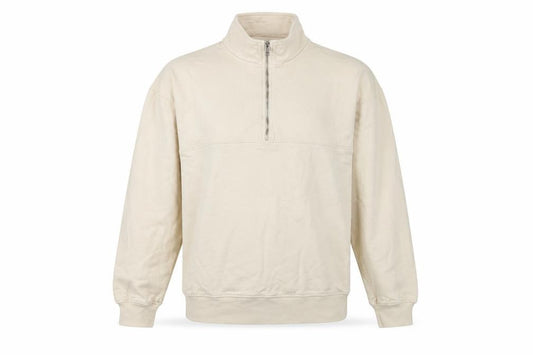 Colorful Standard Men’s Ivory L 1/4 Zip Organic Cotton Fleece Sweatshirt