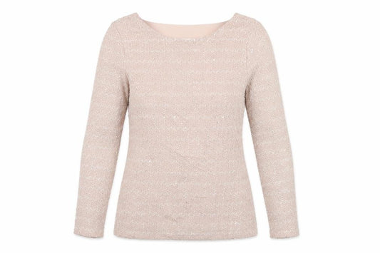 Jennifer Lopez Women Pink M Sequin Lace Long Sleeve Party Blouse