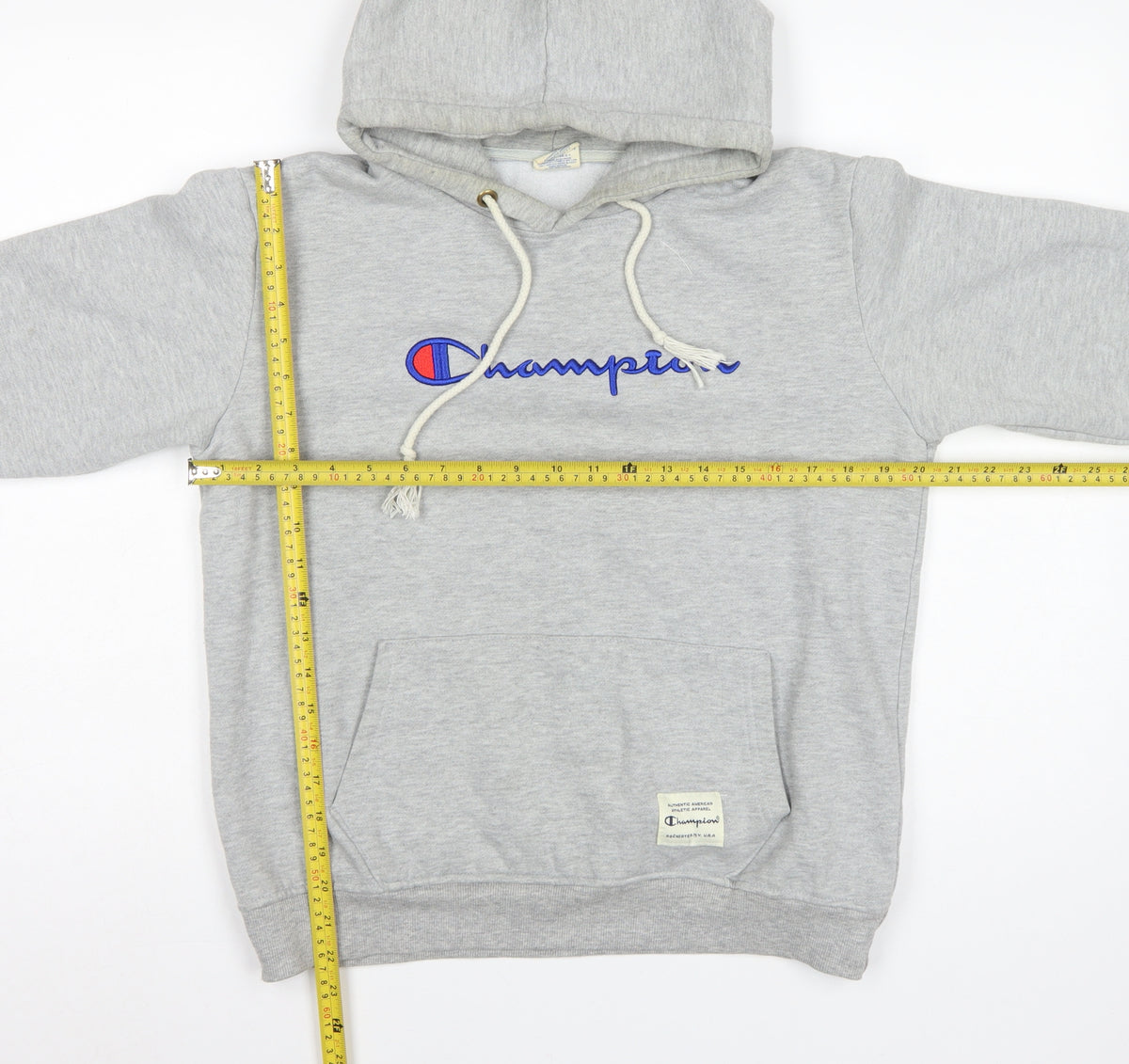 Champion Women Grey Large Pullover Hoodie Embroidered Logo Pockets