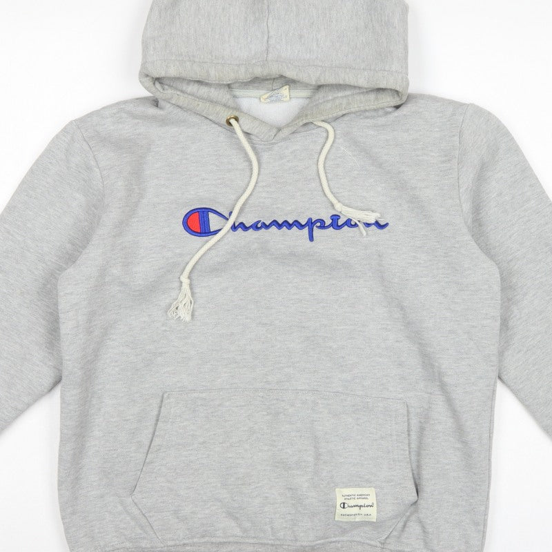 Champion Women Grey Large Pullover Hoodie Embroidered Logo Pockets