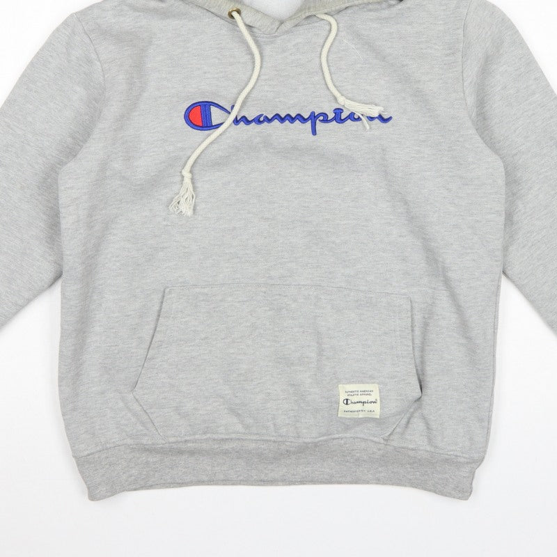 Champion Women Grey Large Pullover Hoodie Embroidered Logo Pockets