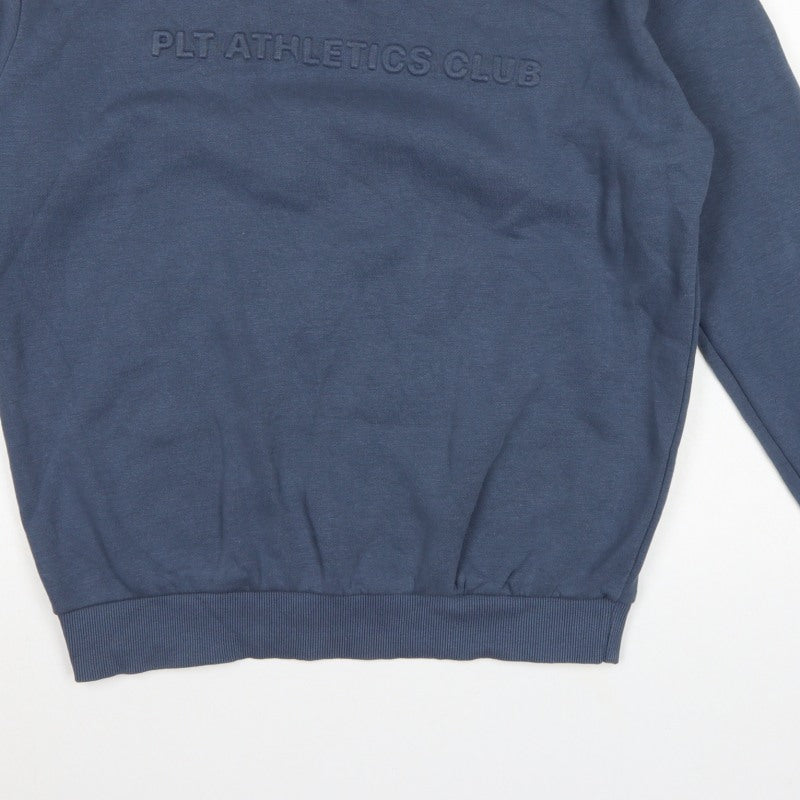 PrettyLittleThing Women's Blue S Pullover Sweatshirt PLT Athletics Logo