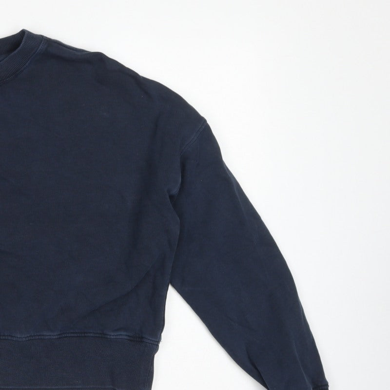 Hush Women’s Navy Blue XS Crew Neck Relaxed Pullover Sweatshirt