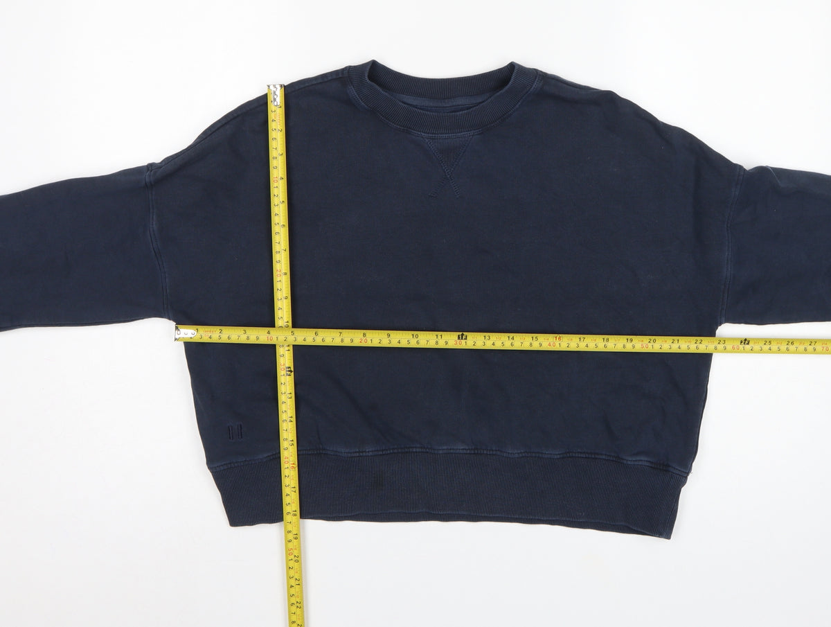 Hush Women’s Navy Blue XS Crew Neck Relaxed Pullover Sweatshirt