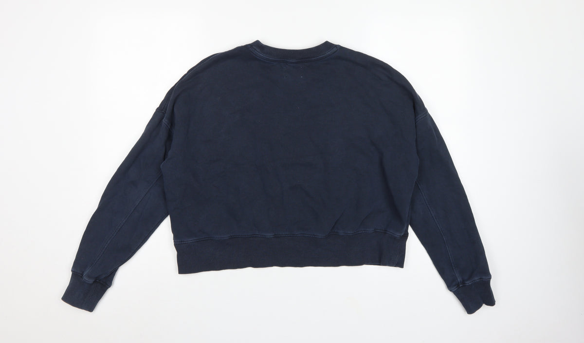 Hush Women’s Navy Blue XS Crew Neck Relaxed Pullover Sweatshirt