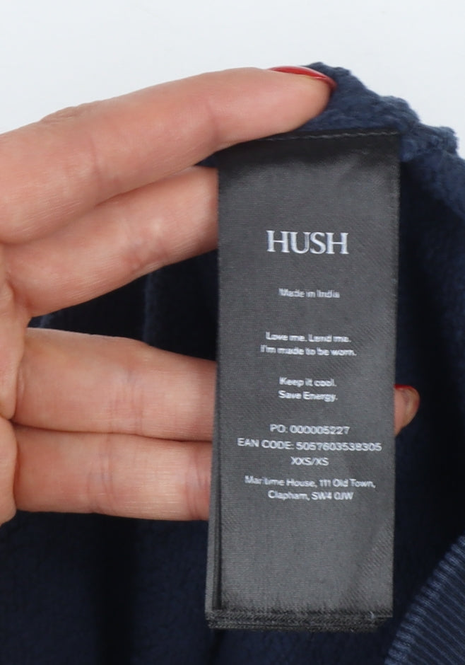 Hush Women’s Navy Blue XS Crew Neck Relaxed Pullover Sweatshirt