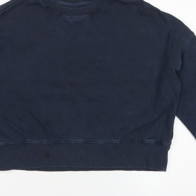 Hush Women’s Navy Blue XS Crew Neck Relaxed Pullover Sweatshirt