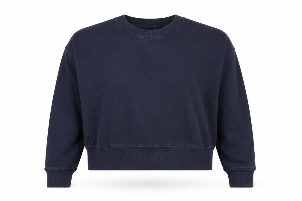 Hush Women’s Navy Blue XS Crew Neck Relaxed Pullover Sweatshirt