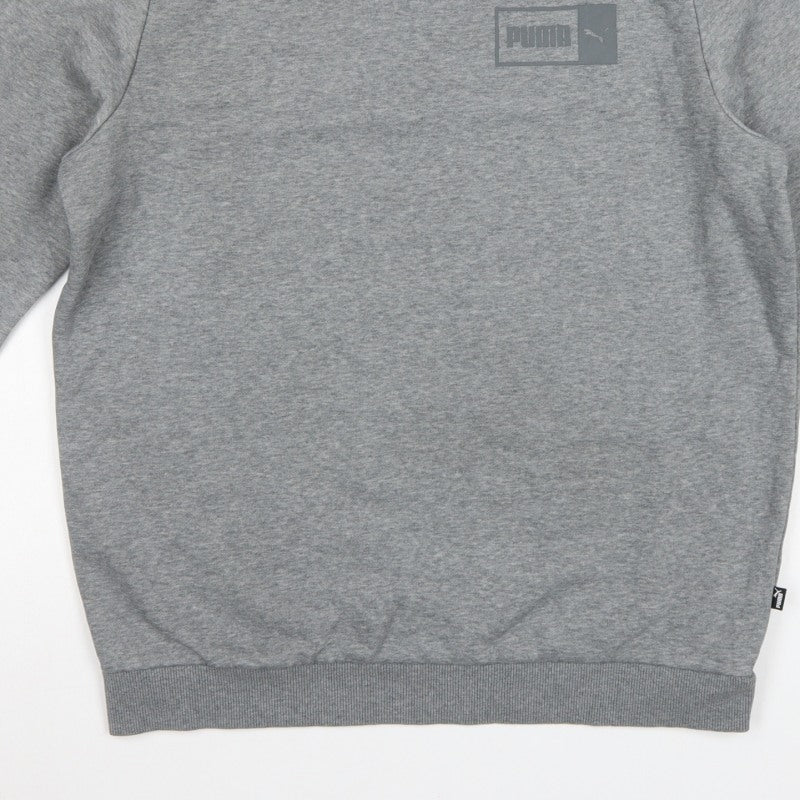Puma Men's Grey M Pullover Crew Neck Logo Fleece Sweatshirt
