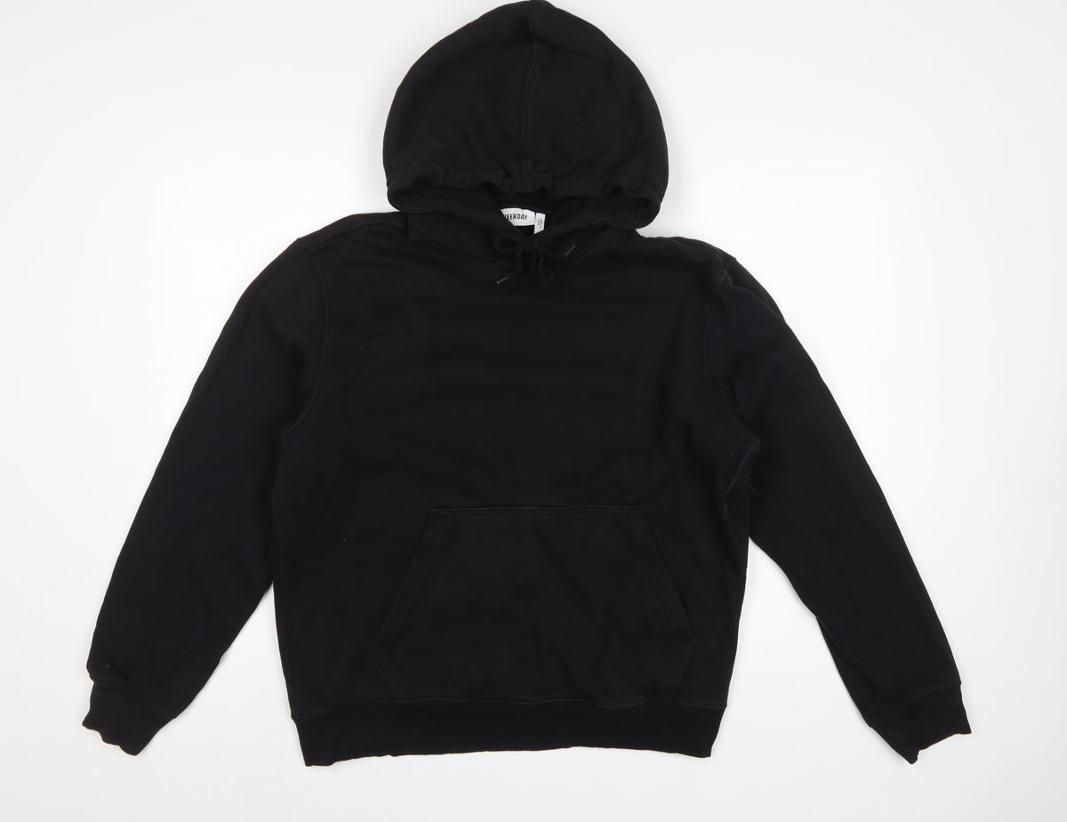 Weekday Women’s Black M Pullover Hoodie Hooded Kangaroo Pocket