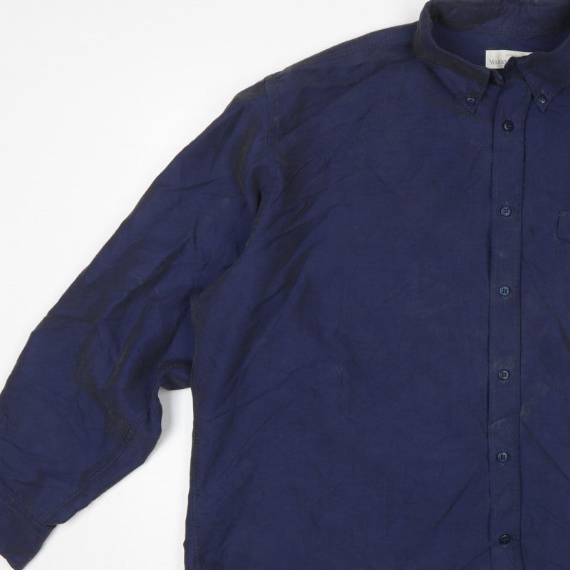 Marks and Spencer Men's Navy XL Lyocell Blend Button Down Casual Shirt