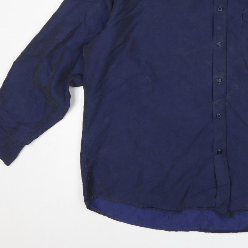 Marks and Spencer Men's Navy XL Lyocell Blend Button Down Casual Shirt