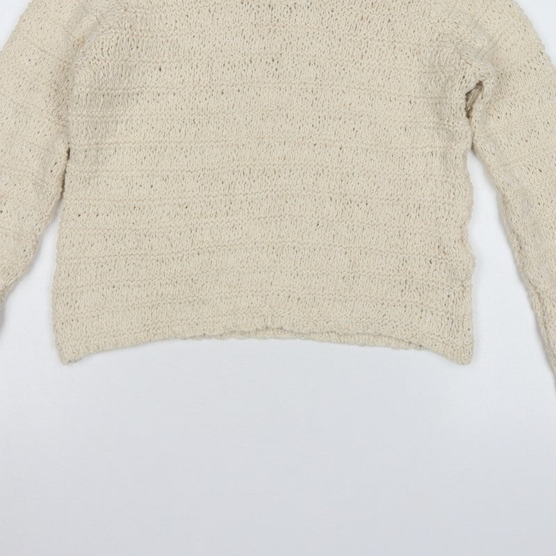 Gallery Women’s Ivory Chunky Knit Round Neck Pullover Jumper Size S
