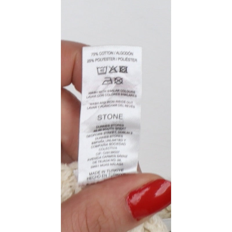 Gallery Women’s Ivory Chunky Knit Round Neck Pullover Jumper Size S