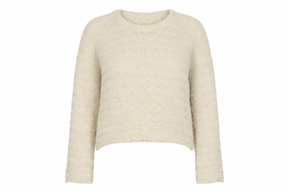 Gallery Women’s Ivory Chunky Knit Round Neck Pullover Jumper Size S