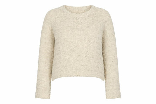 Gallery Women’s Ivory Chunky Knit Round Neck Pullover Jumper Size S
