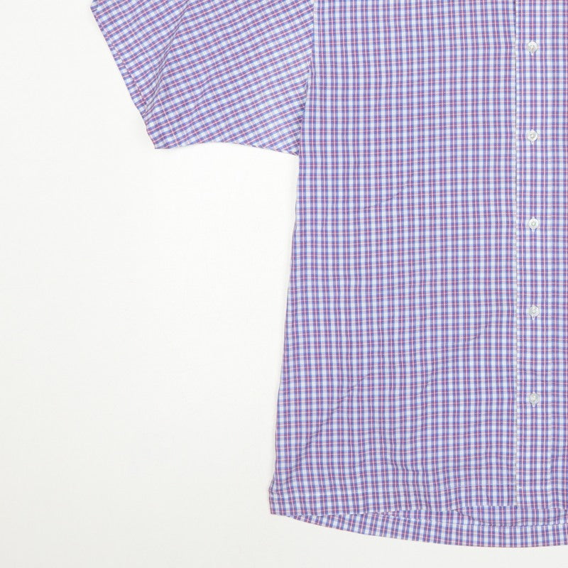 Ben Sherman Men’s L Blue Red Check Short Sleeve Button-Down Shirt