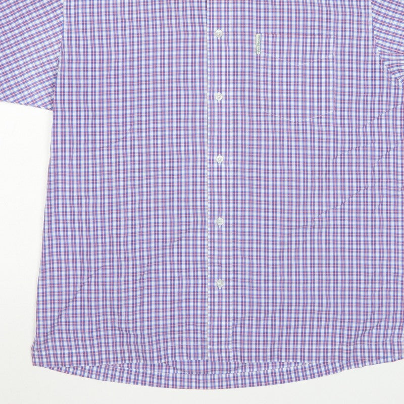 Ben Sherman Men’s L Blue Red Check Short Sleeve Button-Down Shirt