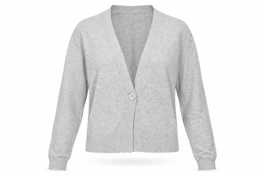 ASOS Women Grey UK 10 V-Neck Button Knit Cardigan Long Sleeve