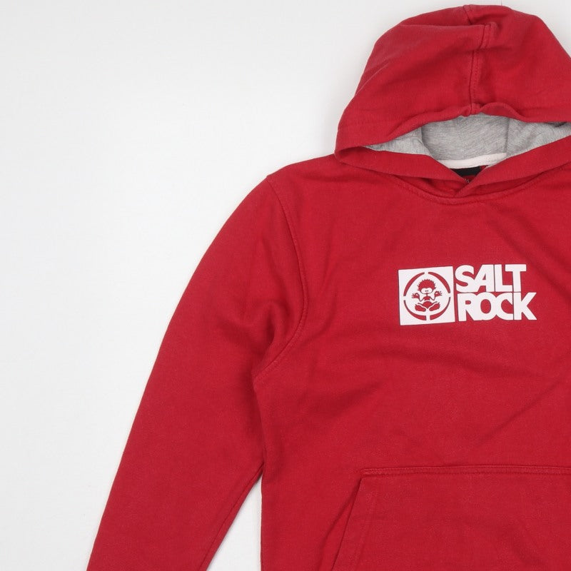 Saltrock Boys Red Age 13 Pullover Hoodie Logo Graphic Fleece