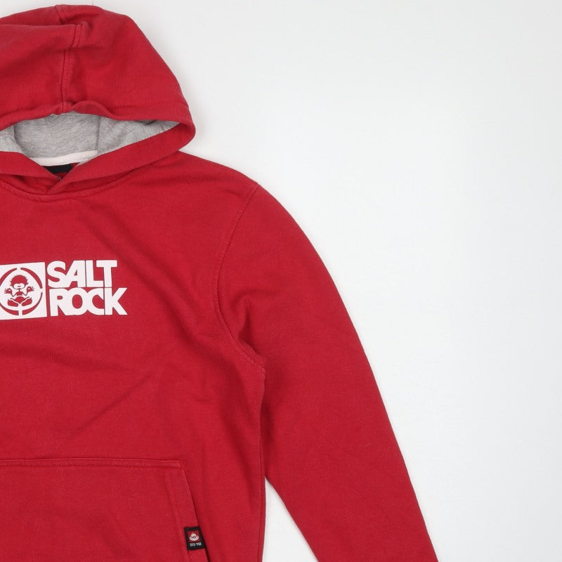 Saltrock Boys Red Age 13 Pullover Hoodie Logo Graphic Fleece