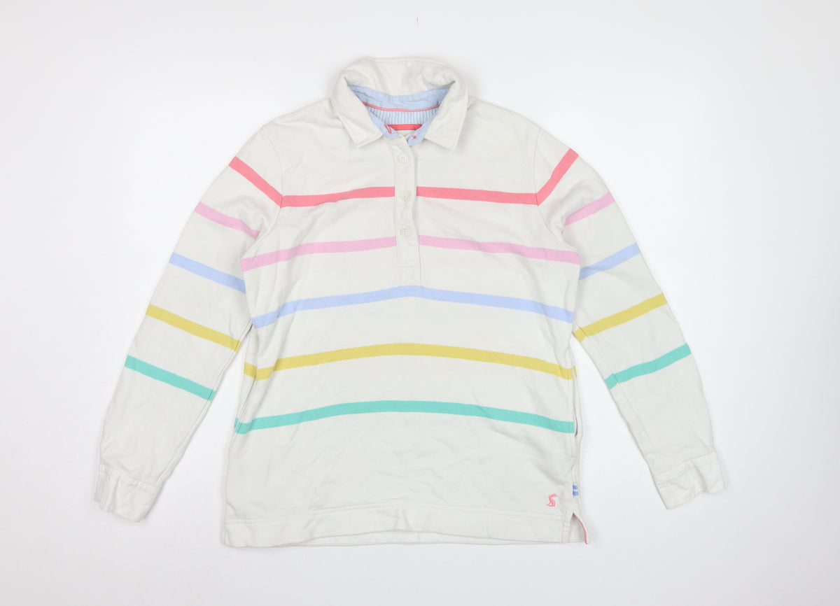 Joules Women’s Multicoloured Stripe Henley Sweatshirt UK 8