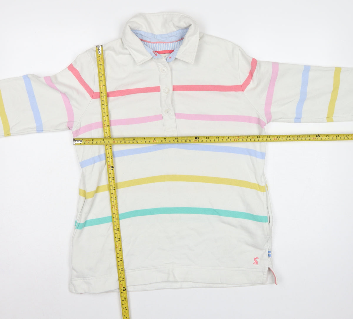 Joules Women’s Multicoloured Stripe Henley Sweatshirt UK 8
